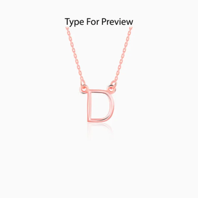 Rose Gold Personalised Initial Necklace