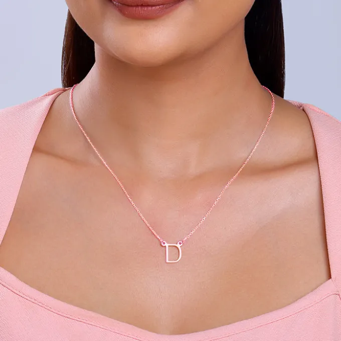 Rose Gold Personalised Initial Necklace