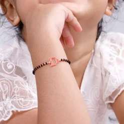 Rose Gold Personalised Initial Nazariya Kids Bracelet (2 - 8 Years)
