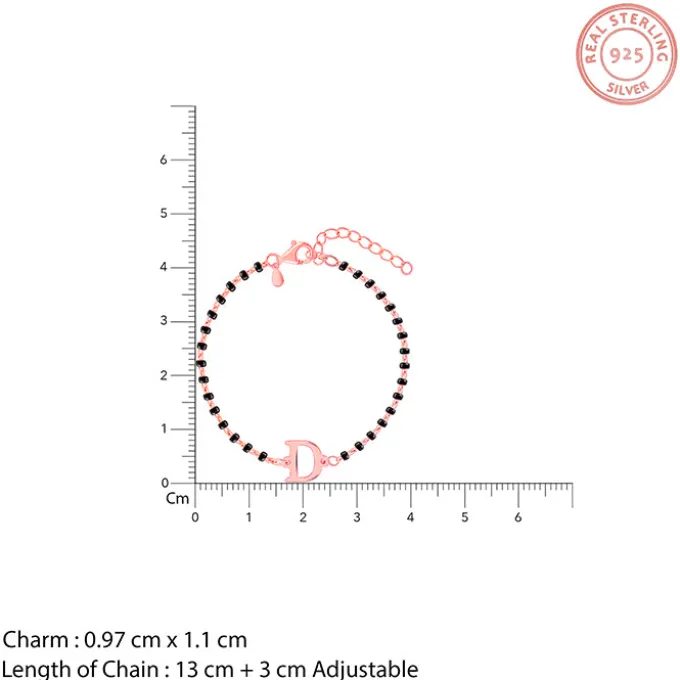 Rose Gold Personalised Initial Nazariya Kids Bracelet (2 - 8 Years)