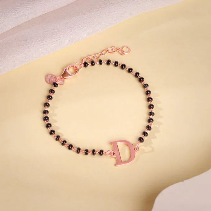 Rose Gold Personalised Initial Nazariya Kids Bracelet (2 - 8 Years)