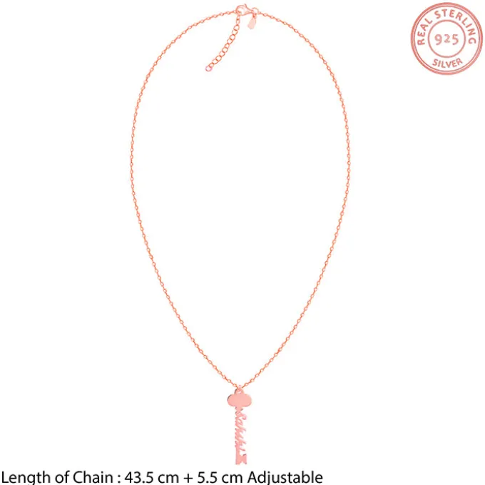 Rose Gold Personalised Key Pendant
