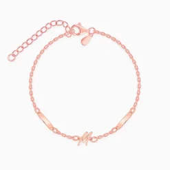 Rose Gold Personalised Letter Charm Bracelet