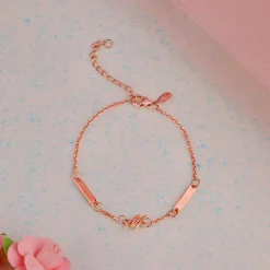 Rose Gold Personalised Letter Charm Bracelet