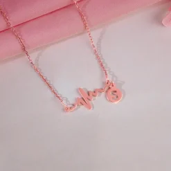 Rose Gold Personalised Lifeline Initial Necklace