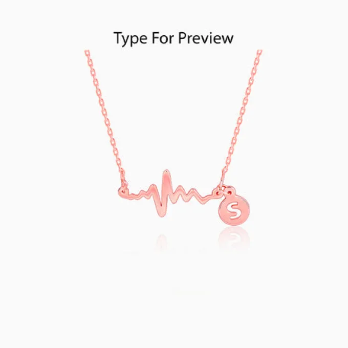 Rose Gold Personalised Lifeline Initial Necklace