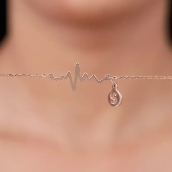 Rose Gold Personalised Lifeline Initial Necklace