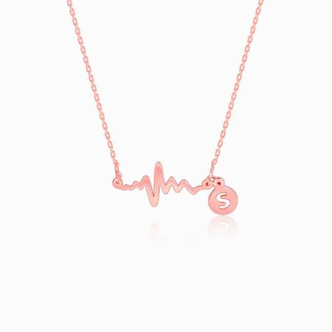 Rose Gold Personalised Lifeline Initial Necklace