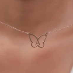 Rose Gold Personalised Like a Butterfly Necklace