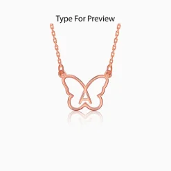 Rose Gold Personalised Like a Butterfly Necklace
