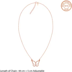 Rose Gold Personalised Like a Butterfly Necklace