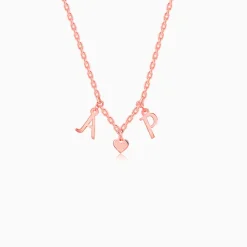 Rose Gold Personalised Love Initials Necklace