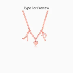 Rose Gold Personalised Love Initials Necklace