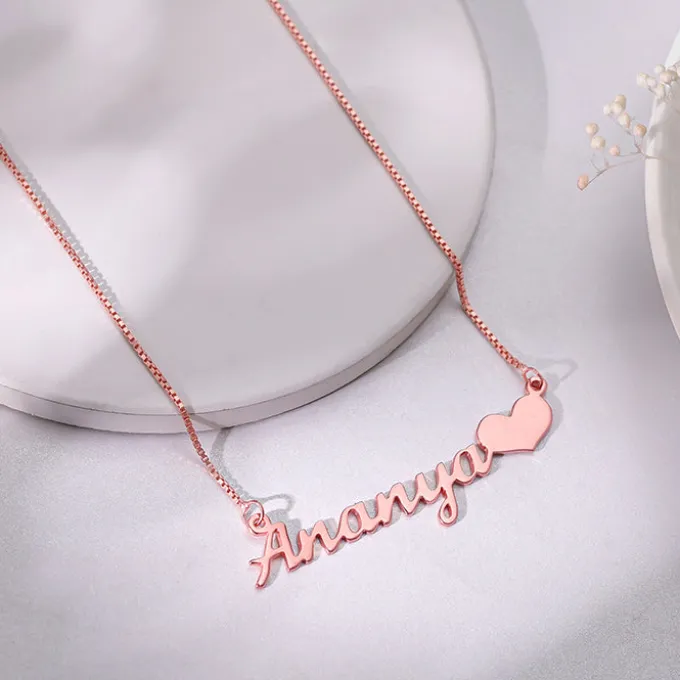 Rose Gold Personalised Love Pendant