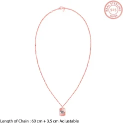 Rose Gold Personalised Military Dog Tag Pendant with Box Chain For Him