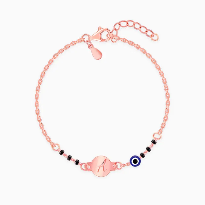 Rose Gold Personalised Nazariya Kids Bracelet (2 - 8 Years)