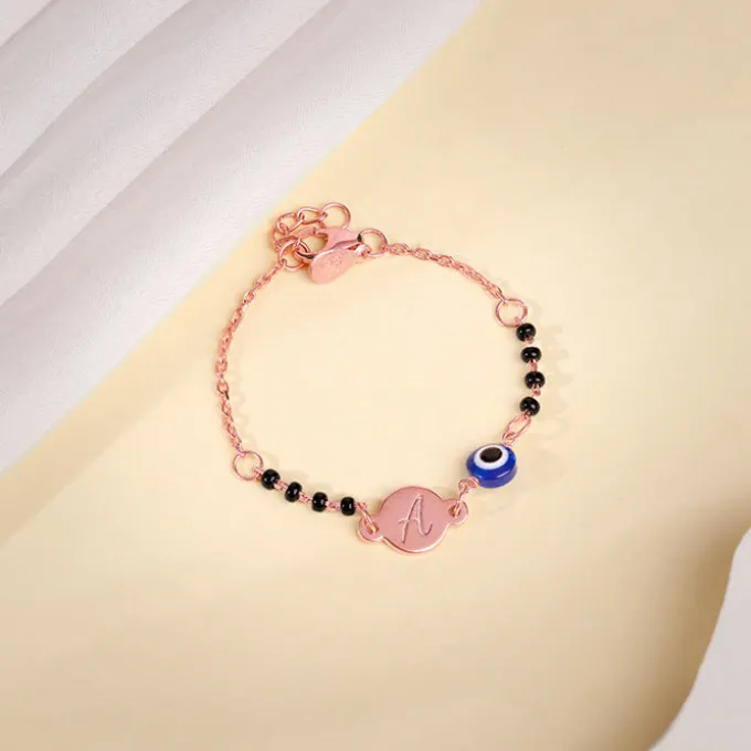 Rose Gold Personalised Nazariya Kids Bracelet (0 - 2 Years)