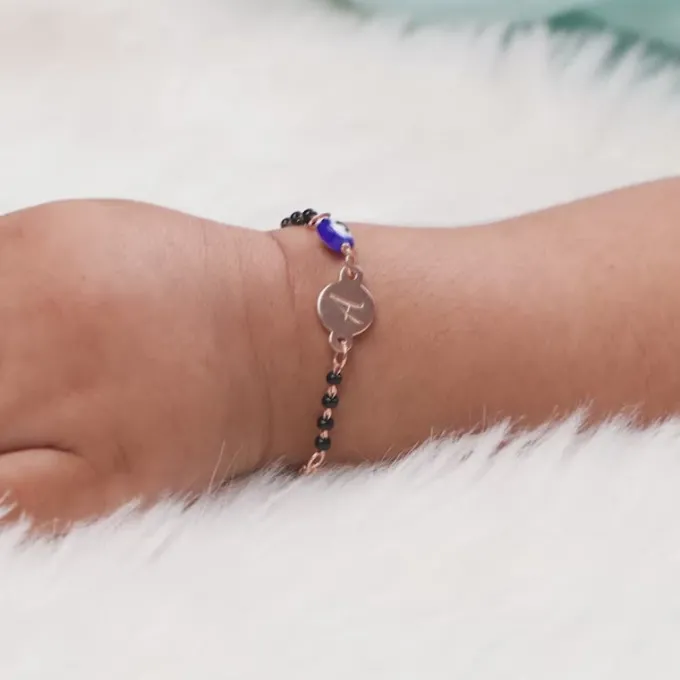 Rose Gold Personalised Nazariya Kids Bracelet (0 - 2 Years)
