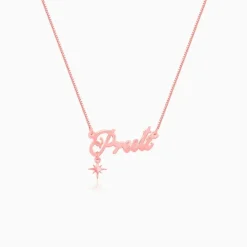 Rose Gold Personalised Name Star Charm Necklace