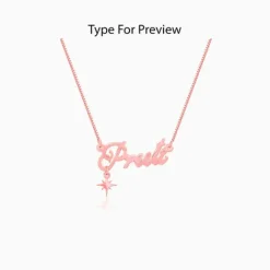 Rose Gold Personalised Name Star Charm Necklace