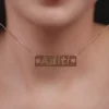 Rose Gold Personalised Name Engraved with Love Necklace