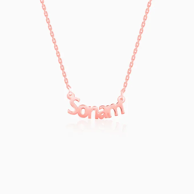 Rose Gold Personalised Name in Bold Necklace