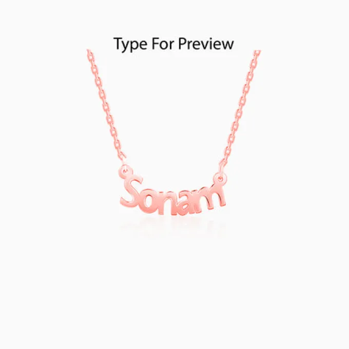 Rose Gold Personalised Name in Bold Necklace