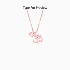 Rose Gold Personalised Om Pendant With Link Chain