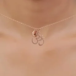 Rose Gold Personalised Om Pendant With Link Chain
