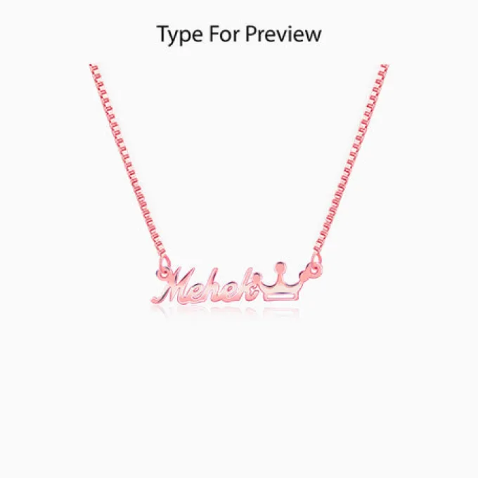 Rose Gold Personalised Queen Necklace