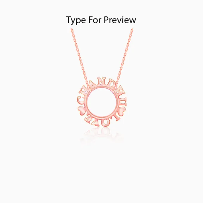 Rose Gold Personalised Round Name Necklace