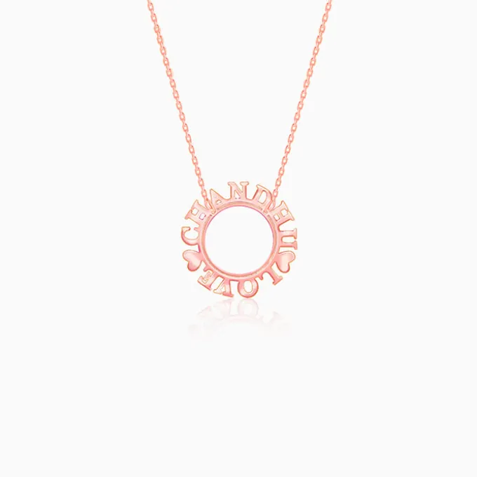 Rose Gold Personalised Round Name Necklace