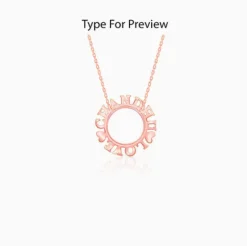 Rose Gold Personalised Round Name Necklace