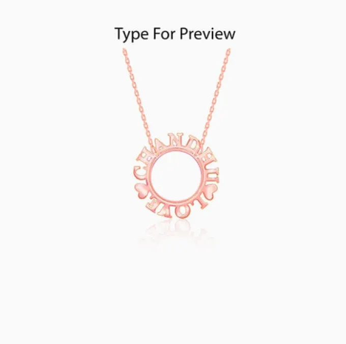 Rose Gold Personalised Round Name Necklace