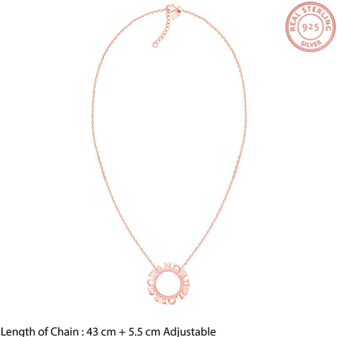 Rose Gold Personalised Round Name Necklace
