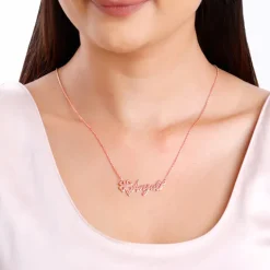 Rose Gold Personalised Serendipity Clover Necklace