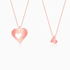 Rose Gold Personalised Shy Heart Pendant