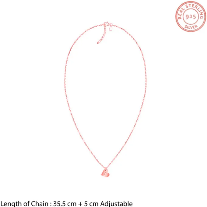 Rose Gold Personalised Shy Heart Pendant