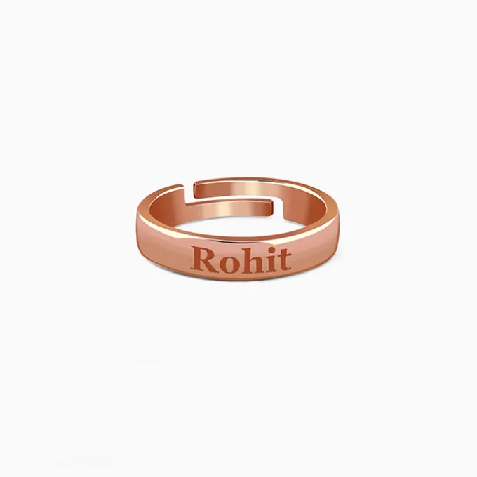 Rose Gold Personalised Signature Ring For Him
