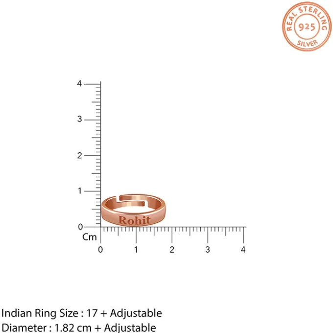 Rose Gold Personalised Signature Ring For Him
