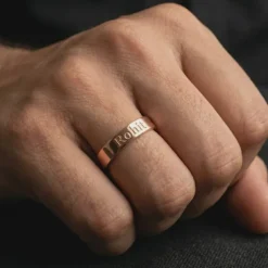 Rose Gold Personalised Signature Ring For Him