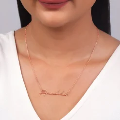 Rose Gold Personalised Signature Name Necklace