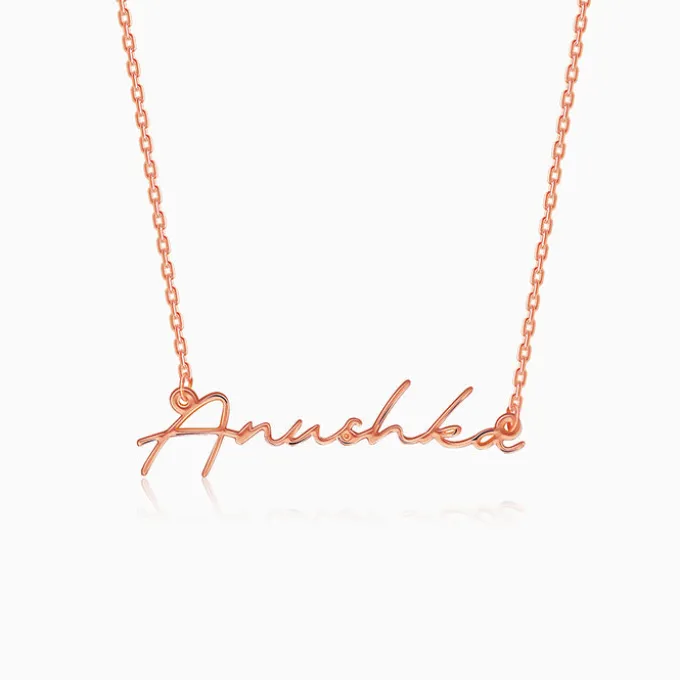 Rose Gold Personalised Signature Name Necklace