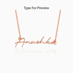 Rose Gold Personalised Signature Name Necklace