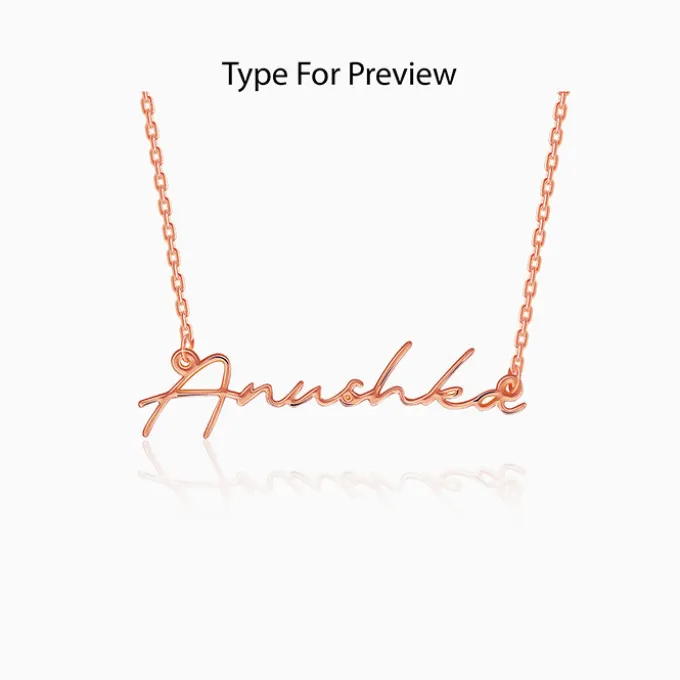 Rose Gold Personalised Signature Name Necklace