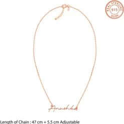 Rose Gold Personalised Signature Name Necklace