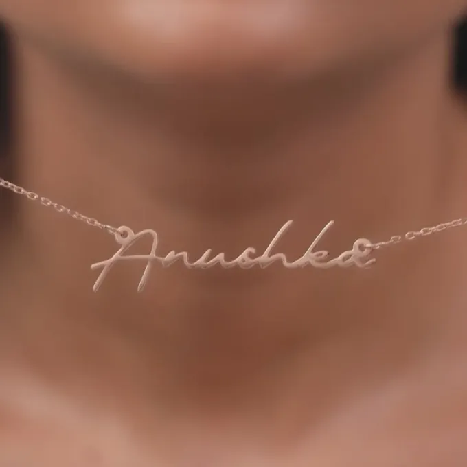 Rose Gold Personalised Signature Name Necklace