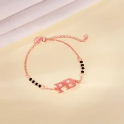 Rose Gold Personalised Signature Initial Mangalsutra Bracelet