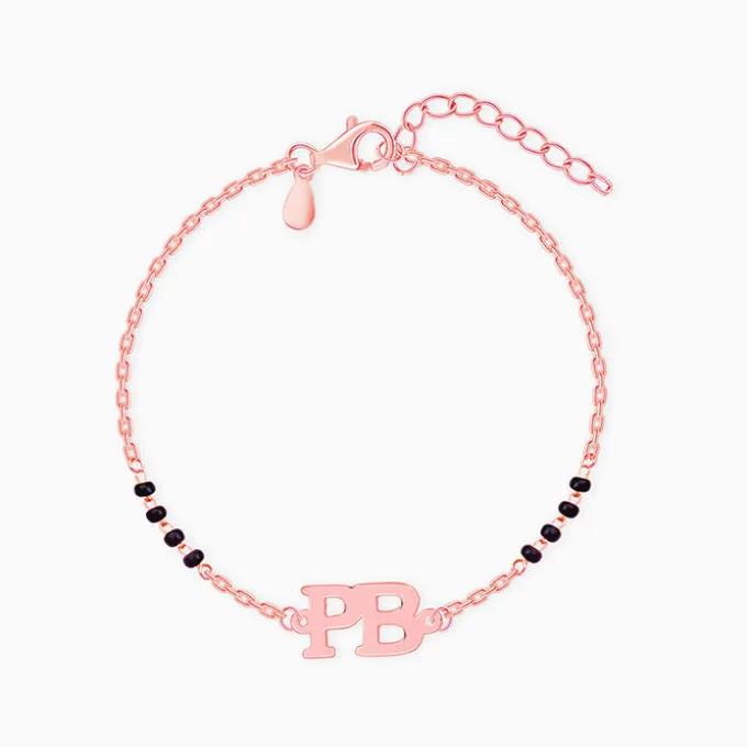 Rose Gold Personalised Signature Initial Mangalsutra Bracelet