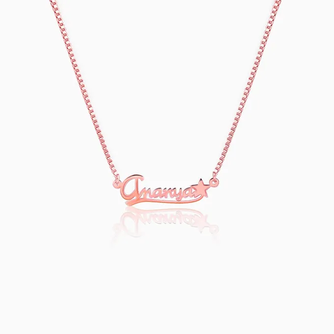 Rose Gold Personalised Star Necklace